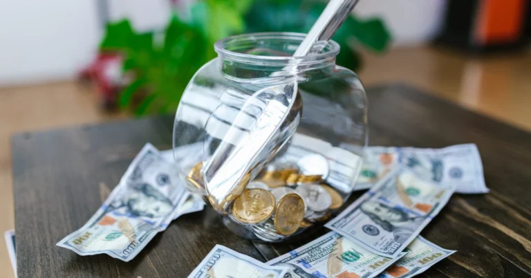 Criptomonedas - monedas - billetes - recipiente - Billeteras de criptomonedas.